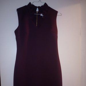 Calvin Klein ruffled V neck dress